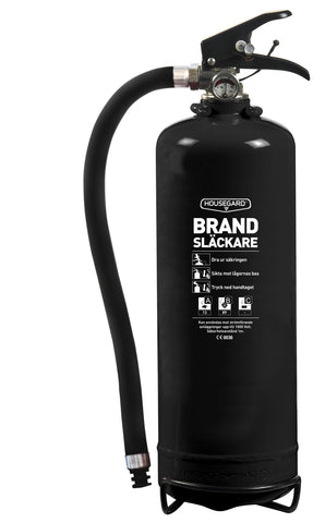 Housegard pulversläckare 2kg svart inkl slang