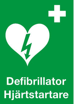 Skylt defibrillator / hjärtstartare