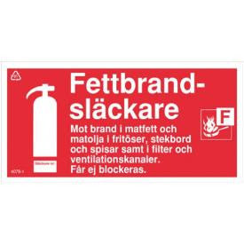 Skylt fettbrandsläckare
