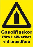 Gasolflaskor förs i säkerhet