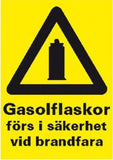 Gasolflaskor förs i säkerhet